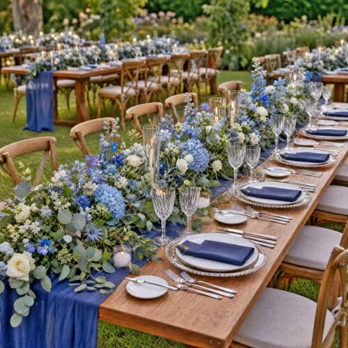 Navy & Blue Table Centrepiece Garland
