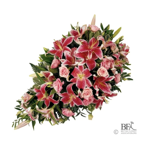 Peak Flowers - Funeral Flowers - Lilies & Roses Spray