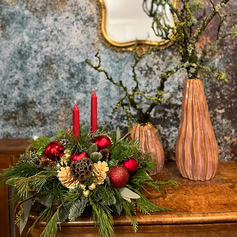 Christmas Table Centrepiece Workshop - Buxton Pottery Painting - Peak Flowers Buxton