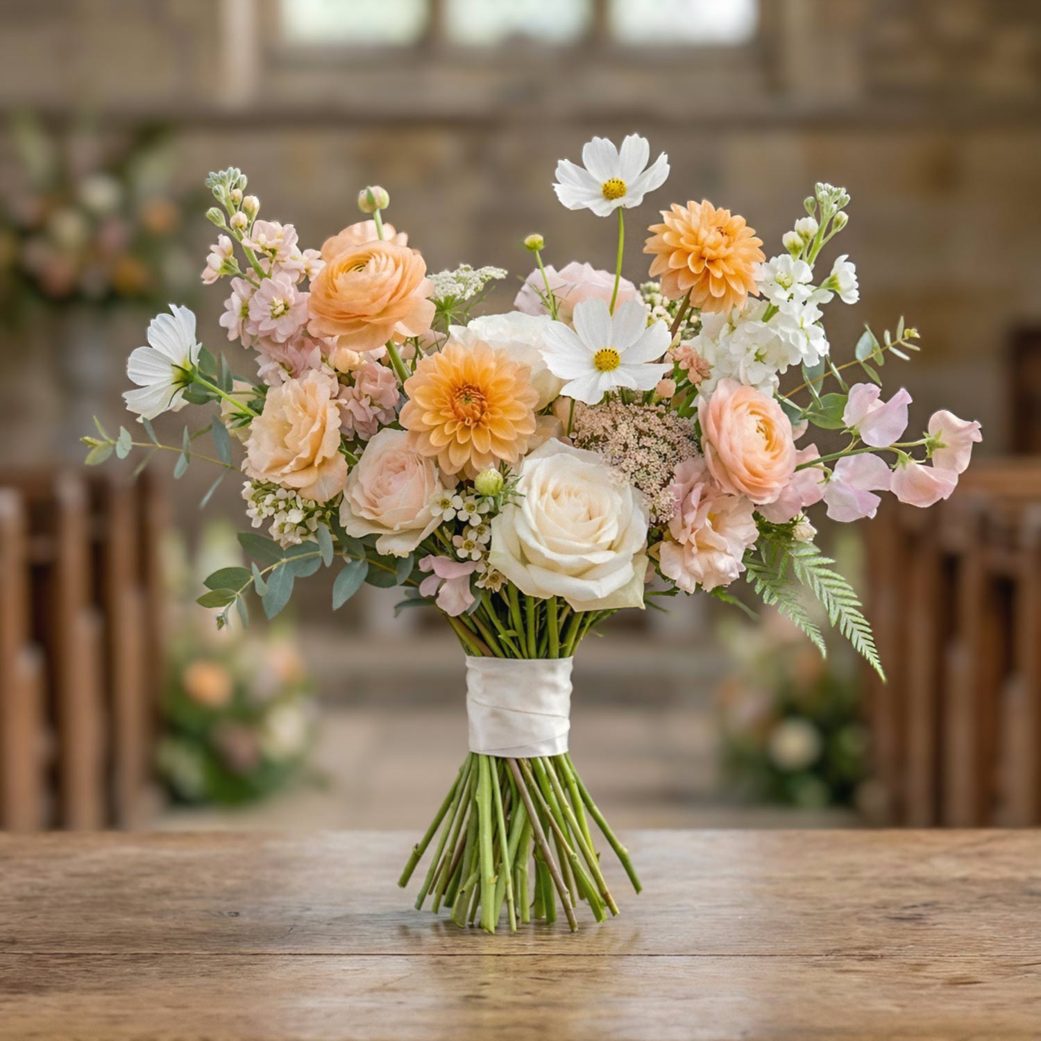 Apricot Meadow Bridal Bouquet