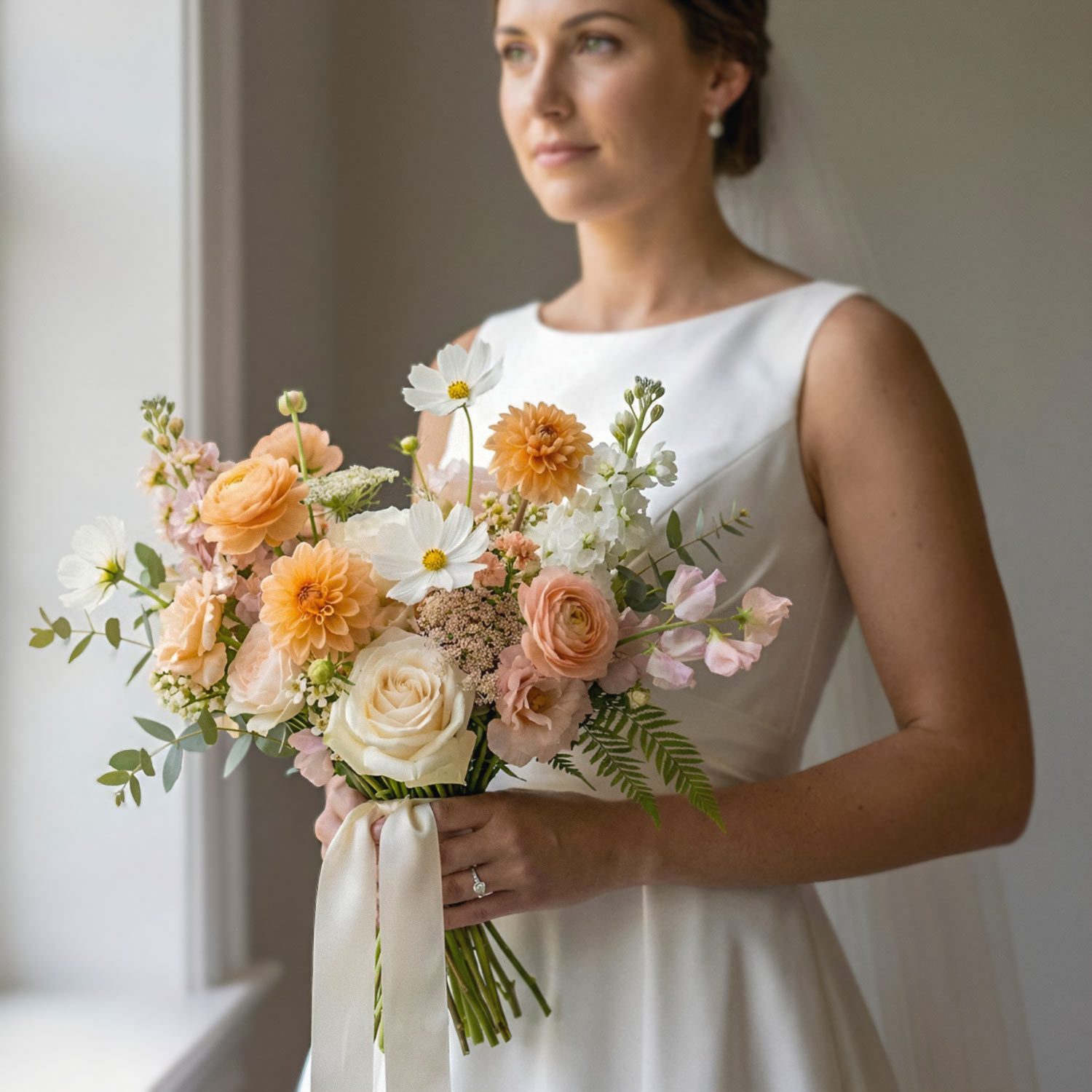 Apricot Meadow Bridal Bouquet