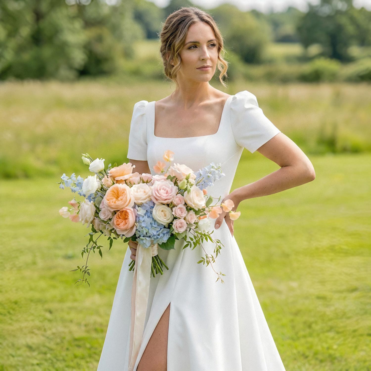Pastel Meadow Bridal Bouquet