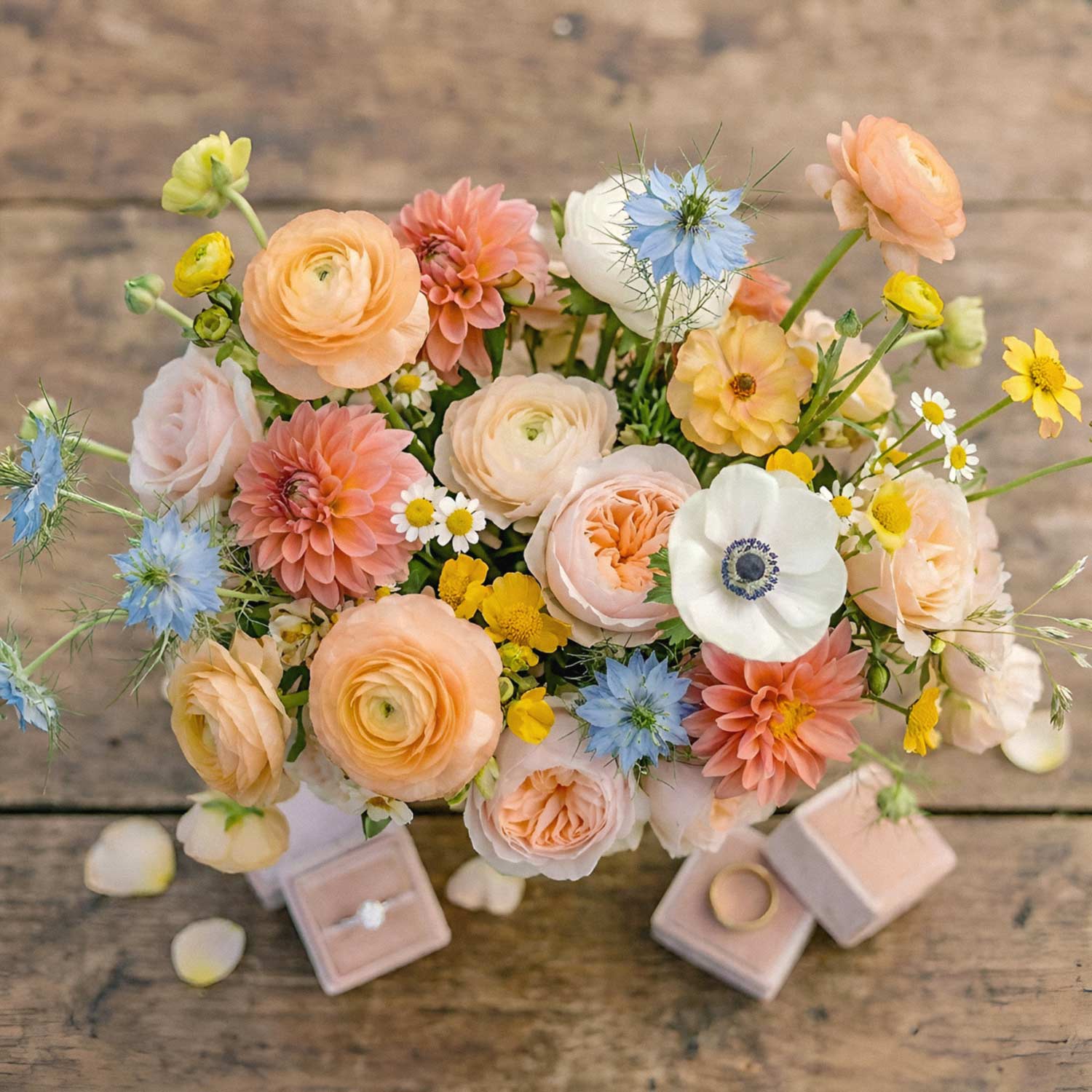 Peach Wildflower Bridal Bouquet