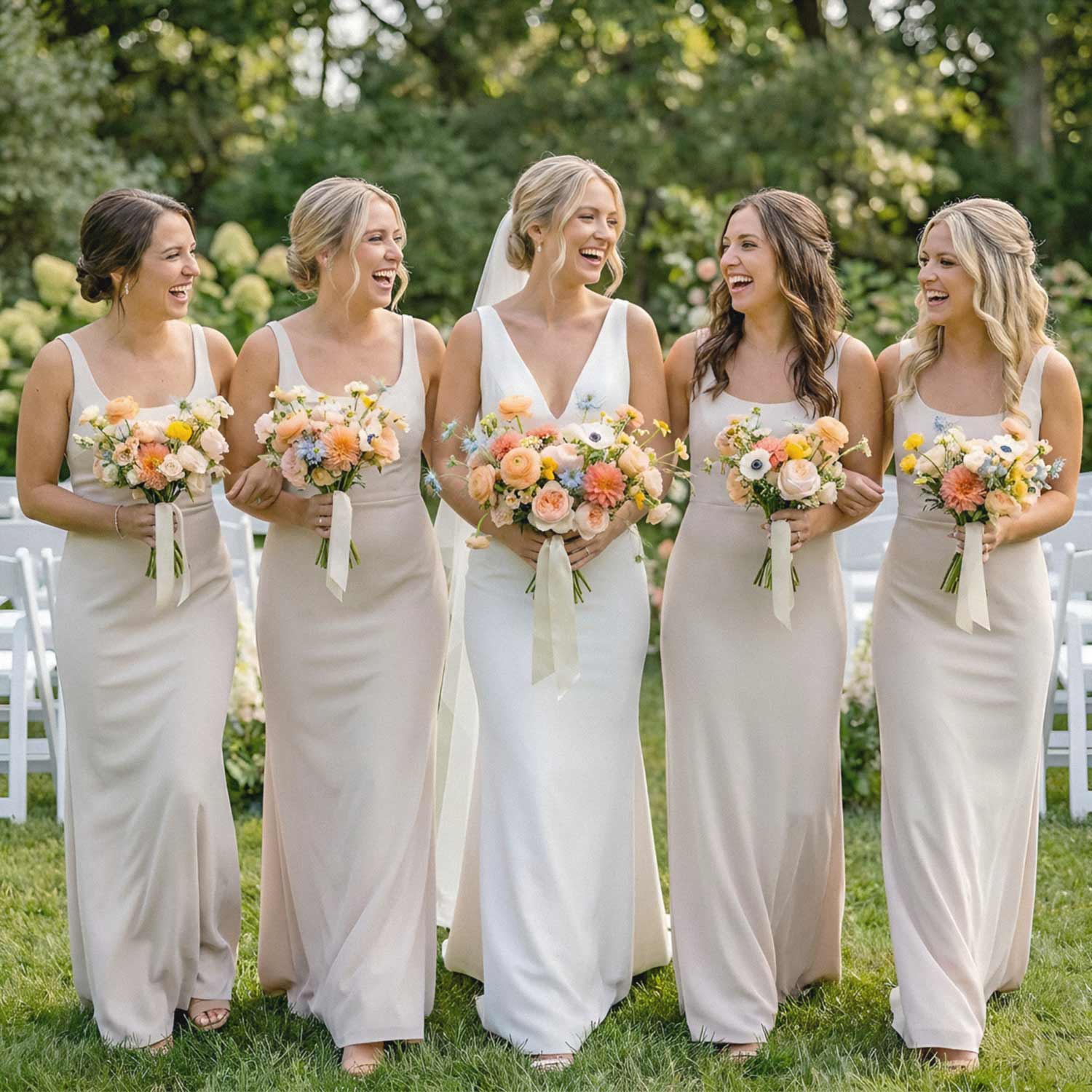 Peach Wildflower Bridal Bouquet