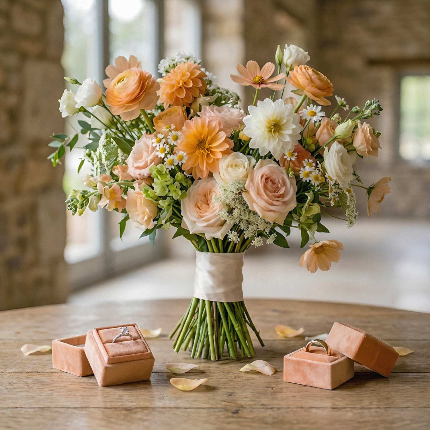 Amber Petal Bridal Bouquet