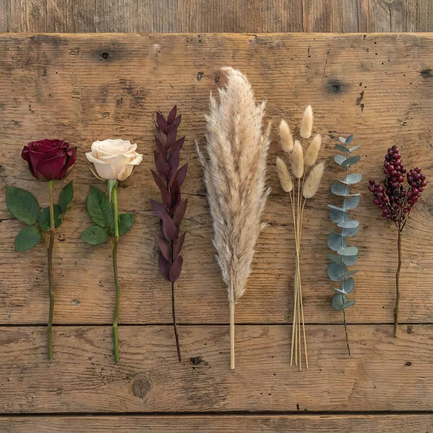 Burgundy & Pampas Bridal Bouquet