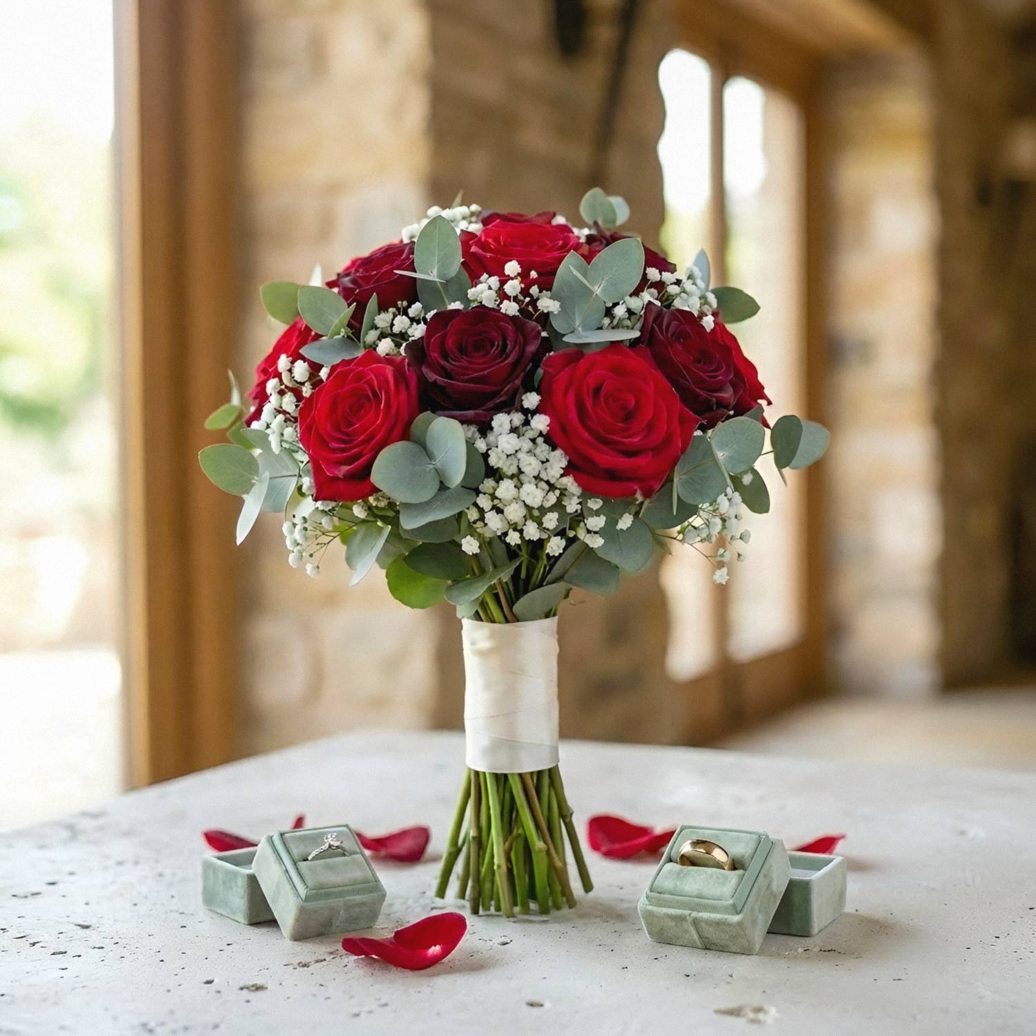 Crimson Promise Bridal Bouquet