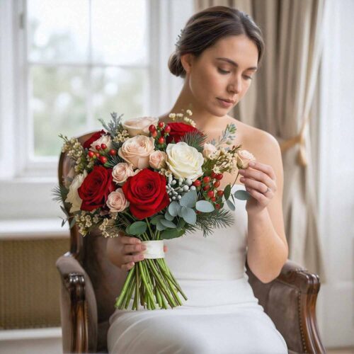 Frosted Rouge Bridal Bouquet