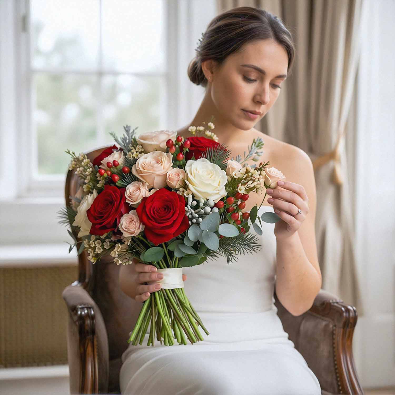 Frosted Rouge Bridal Bouquet