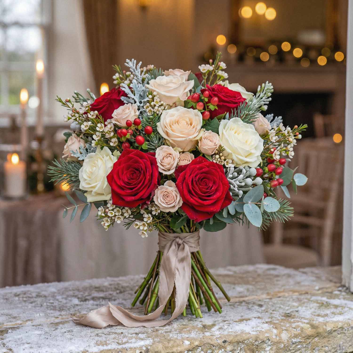 Frosted Rouge Bridal Bouquet