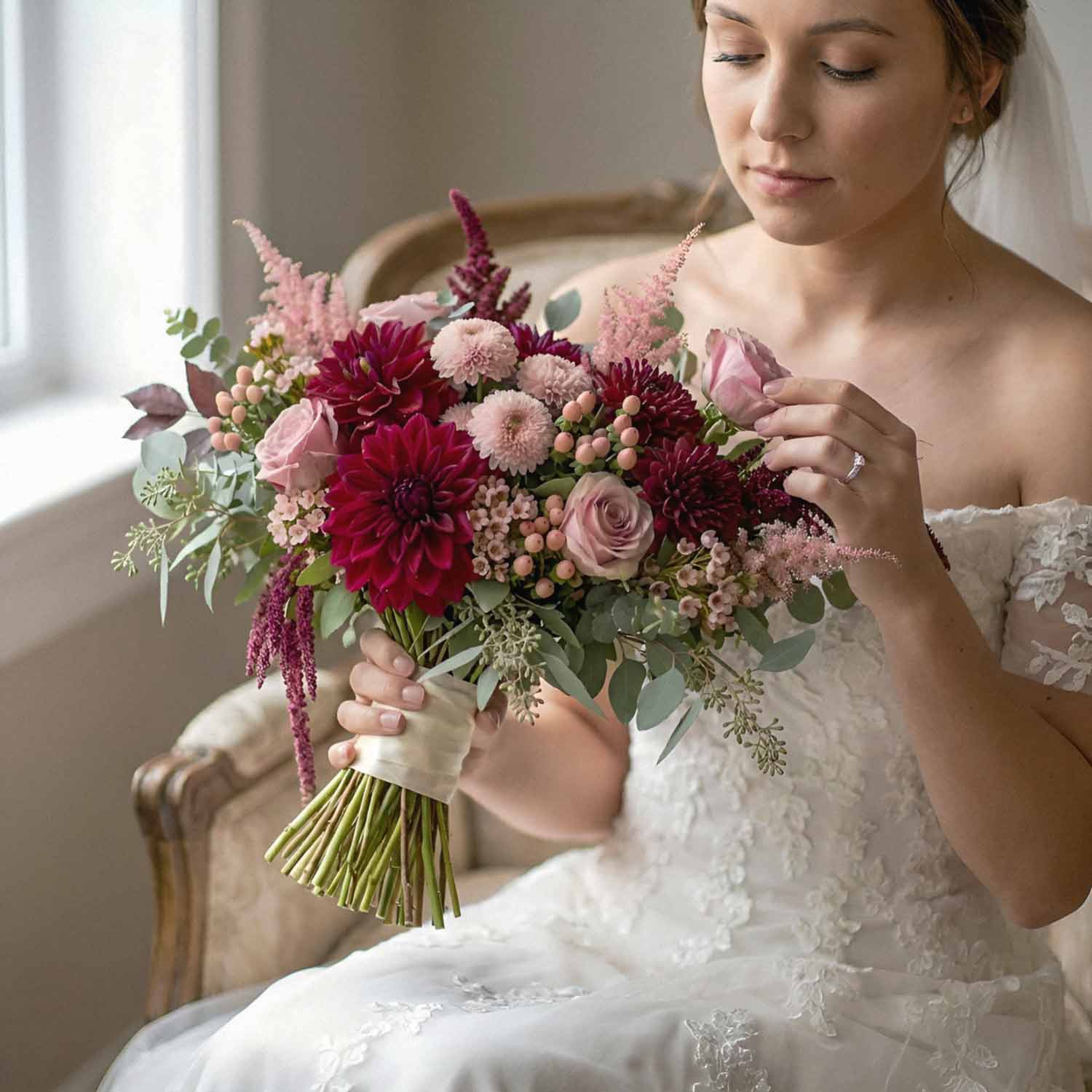 Marquise Garnet Bridal Bouquet