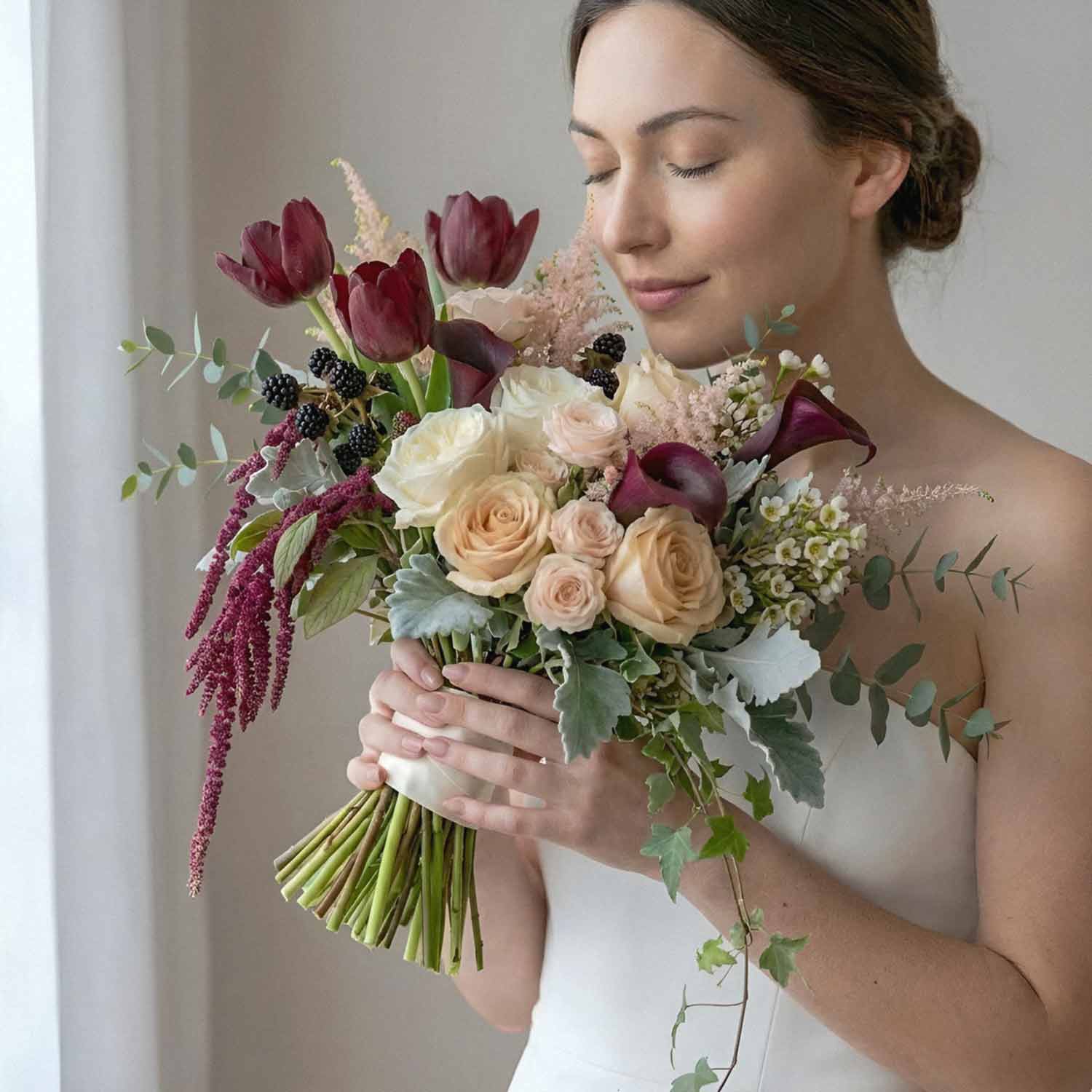 Merlot Tapestry Bridal Bouquet