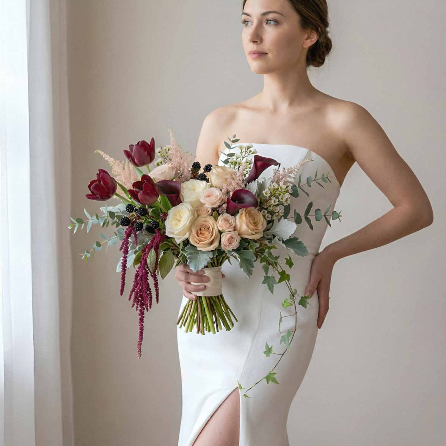 Merlot Tapestry Bridal Bouquet