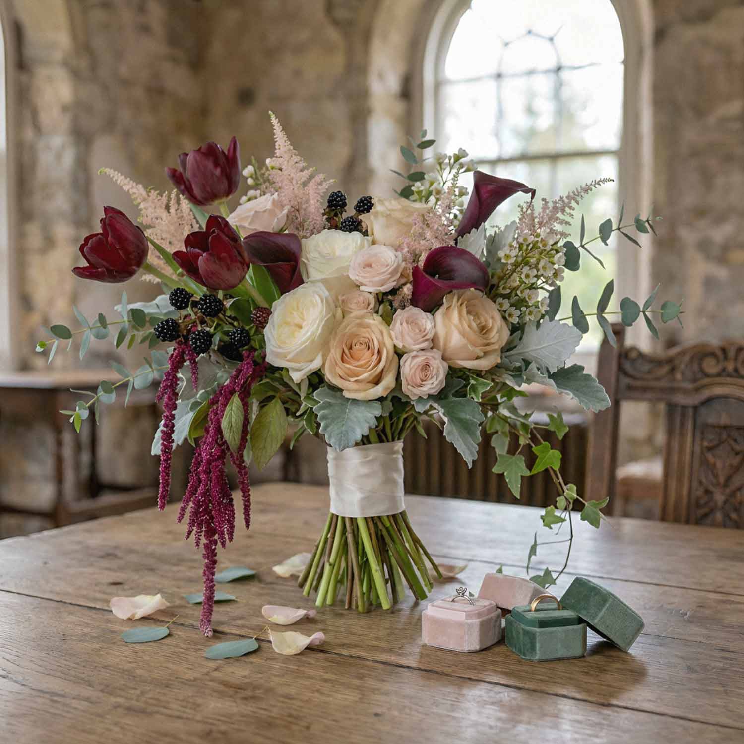 Merlot Tapestry Bridal Bouquet