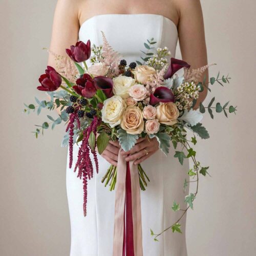 Merlot Tapestry Bridal Bouquet