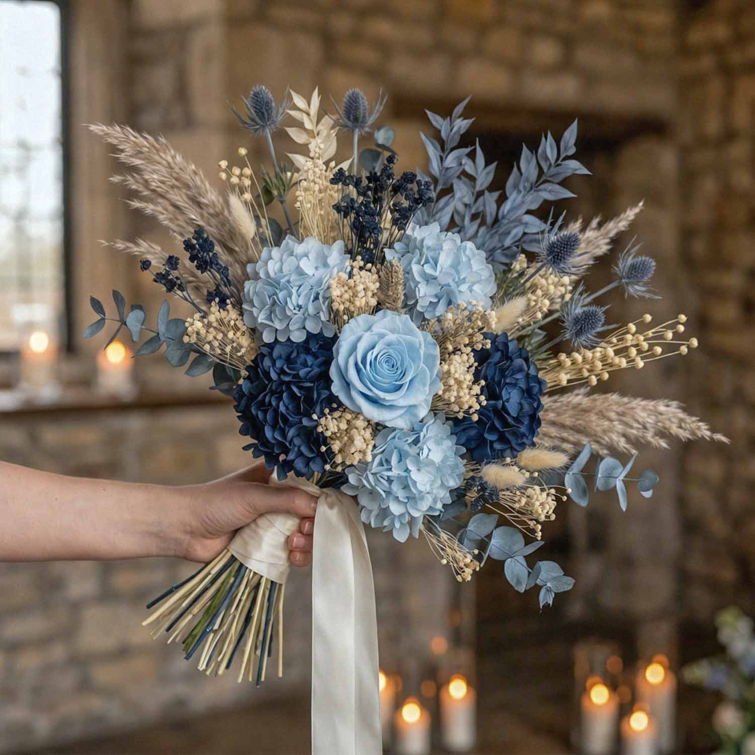 Navy Harvest Bridal Bouquet