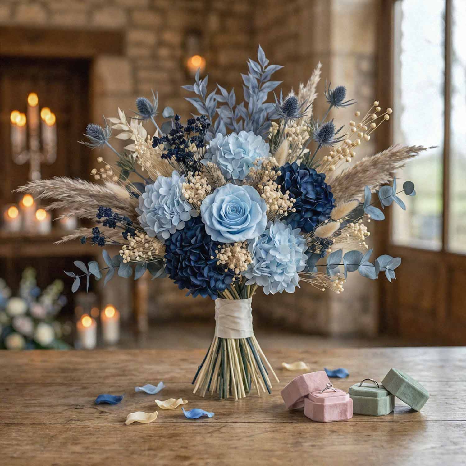 Navy Harvest Bridal Bouquet