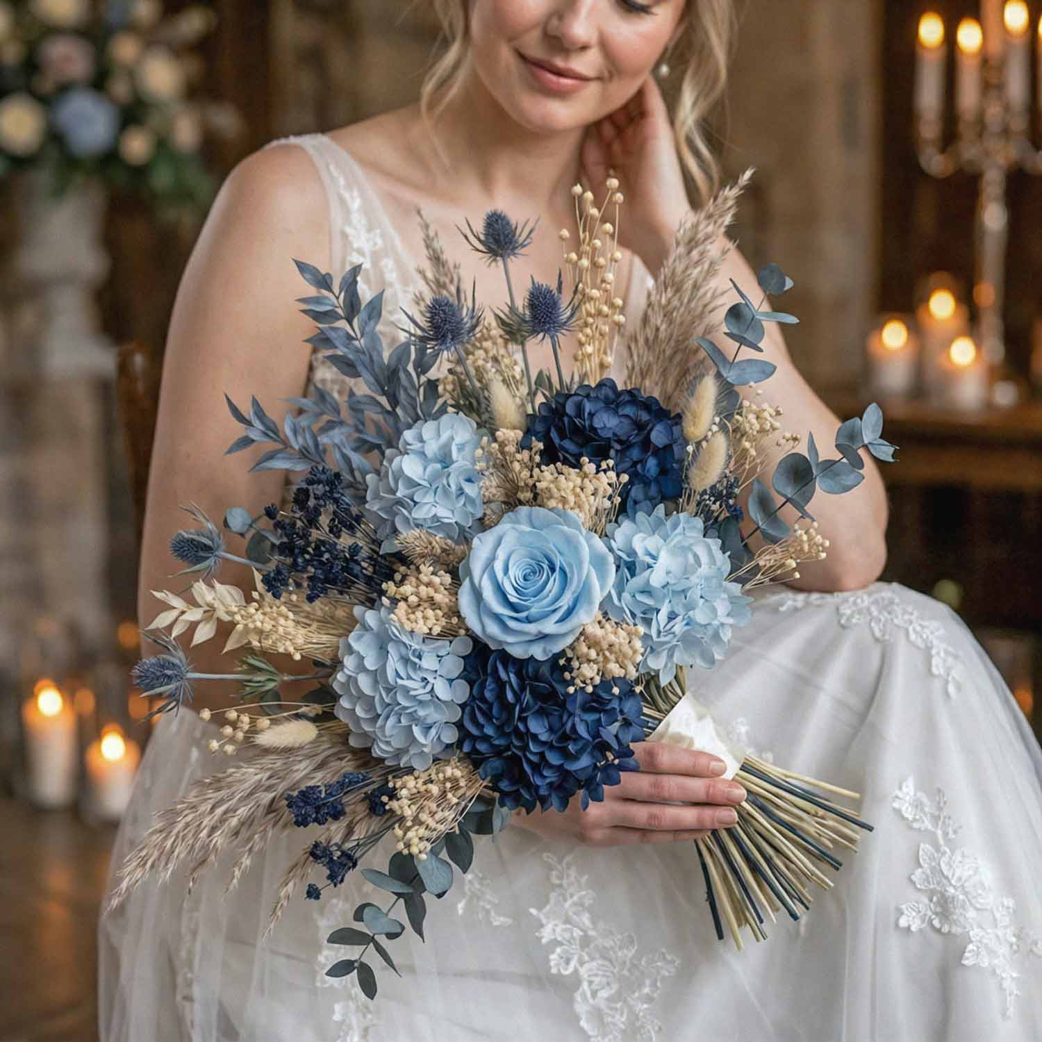 Navy Harvest Bridal Bouquet