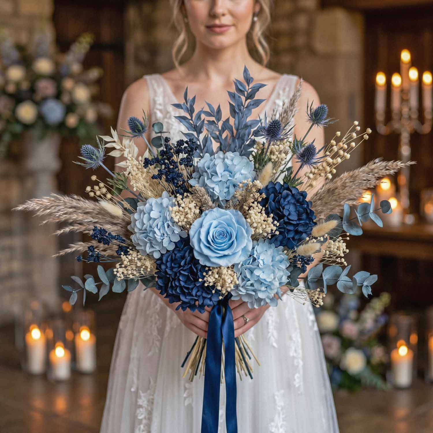 Navy Harvest Bridal Bouquet