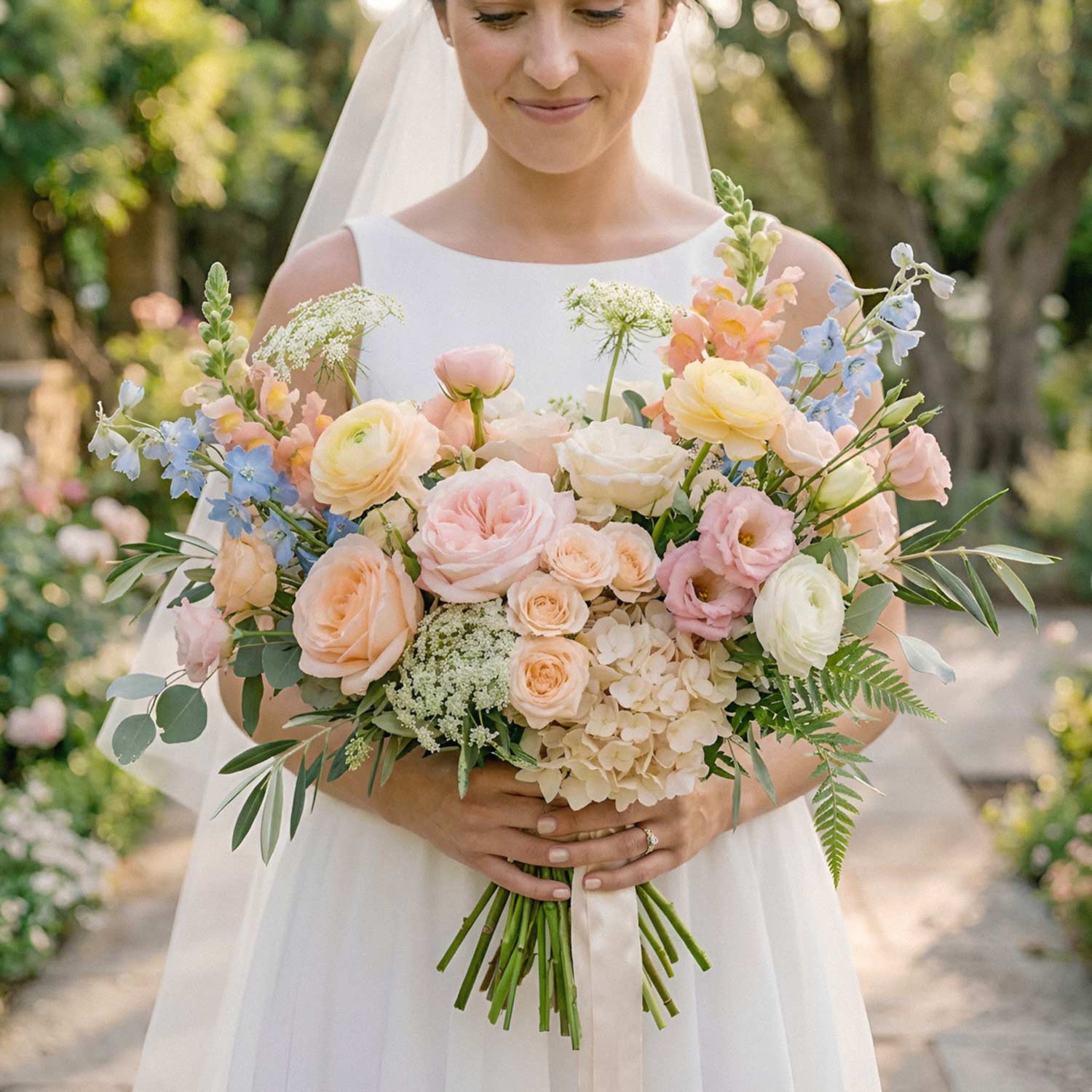 Silken Orchard Bridal Bouquet