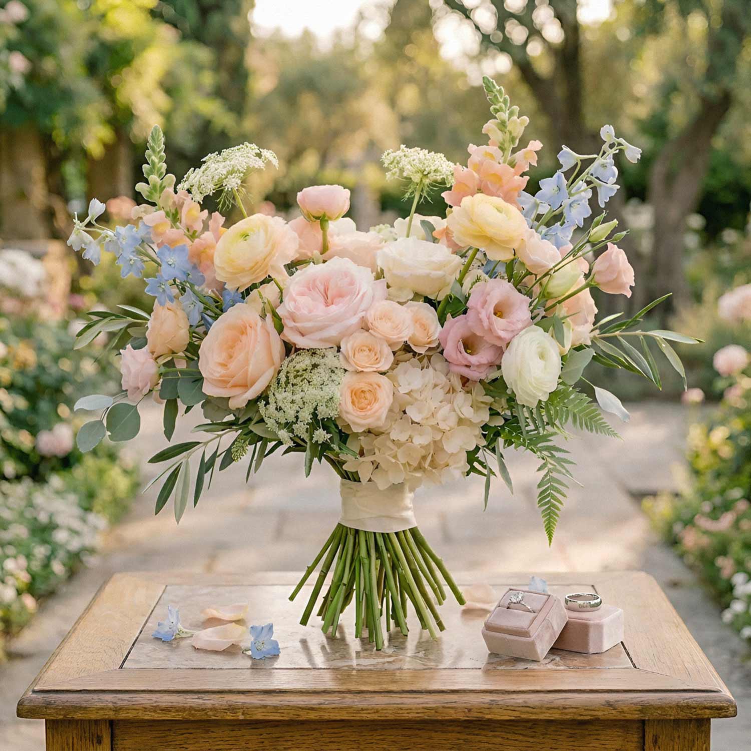 Silken Orchard Bridal Bouquet