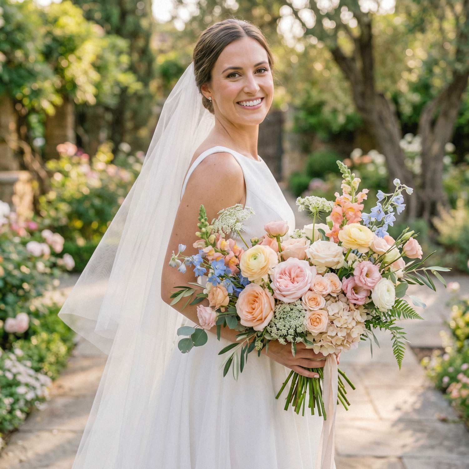 Silken Orchard Bridal Bouquet