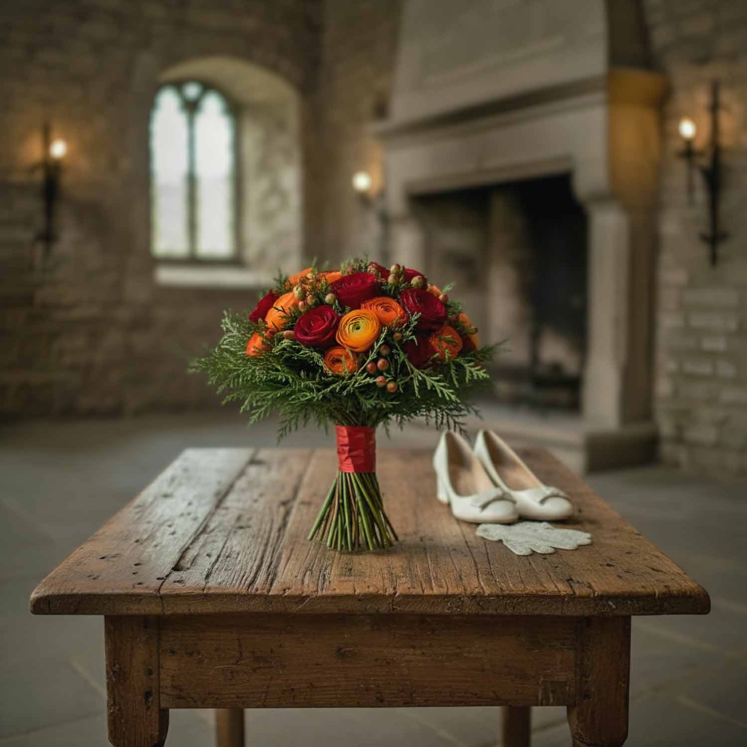 Winter Flame Bridal Bouquet