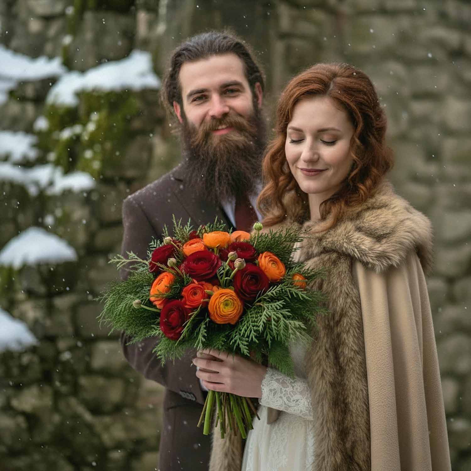 Winter Flame Bridal Bouquet