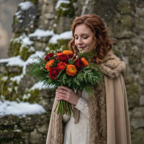 Winter Flame Bridal Bouquet