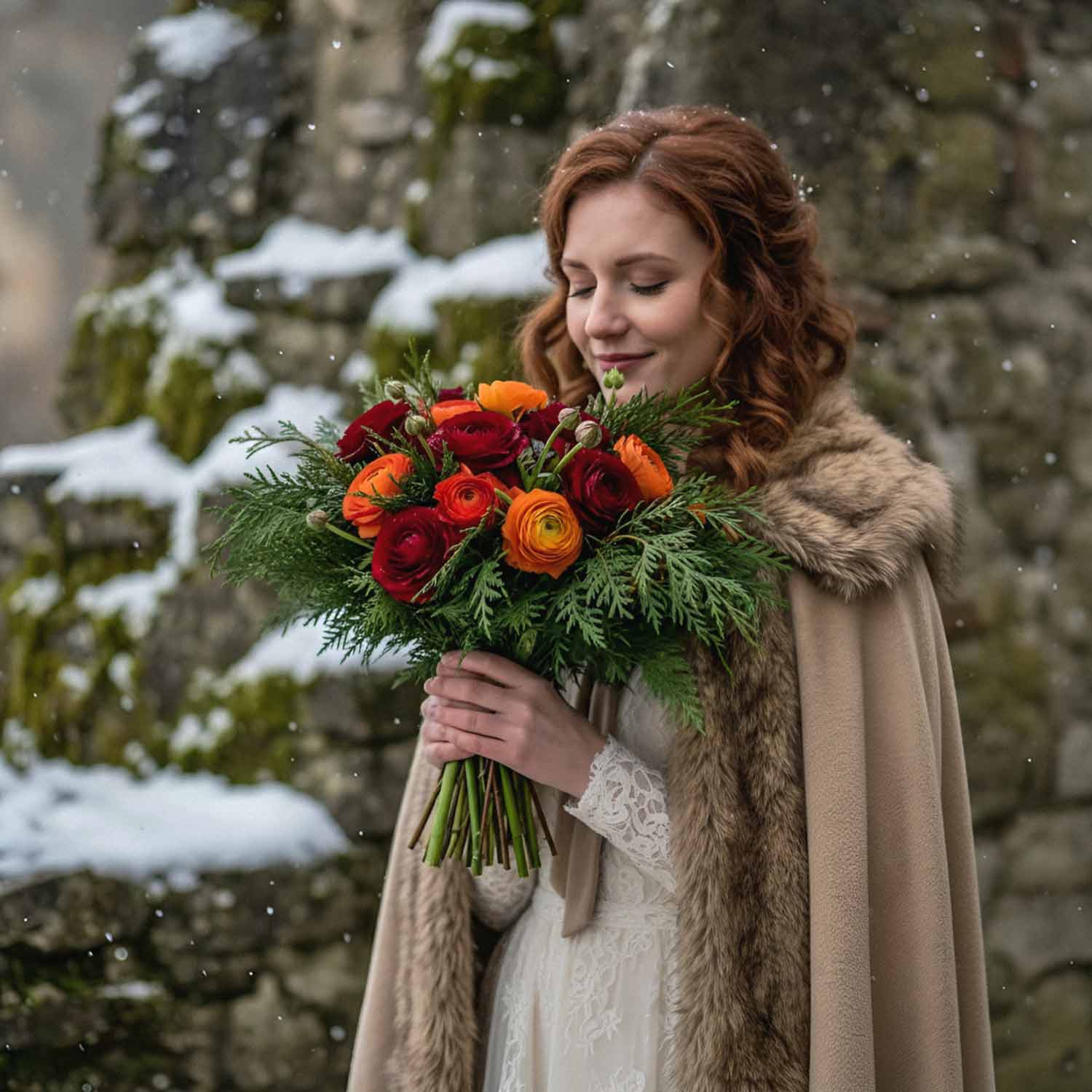 Winter Flame Bridal Bouquet