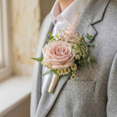 Blush Meadow Buttonhole