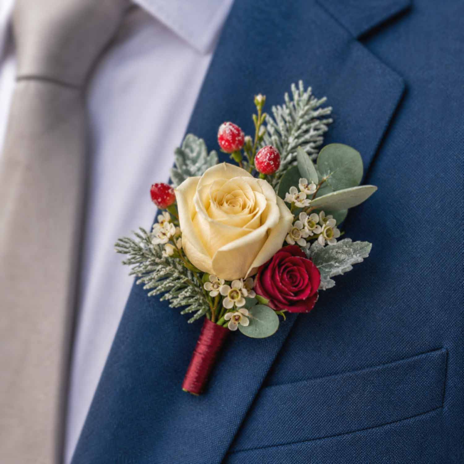 Winter Laurel Buttonhole