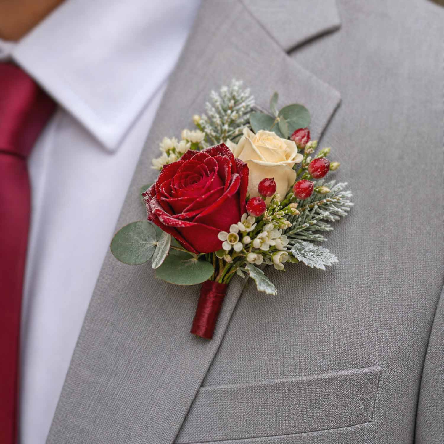Winter Laurel Buttonhole