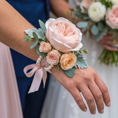 Blush Elegance Wrist Corsage