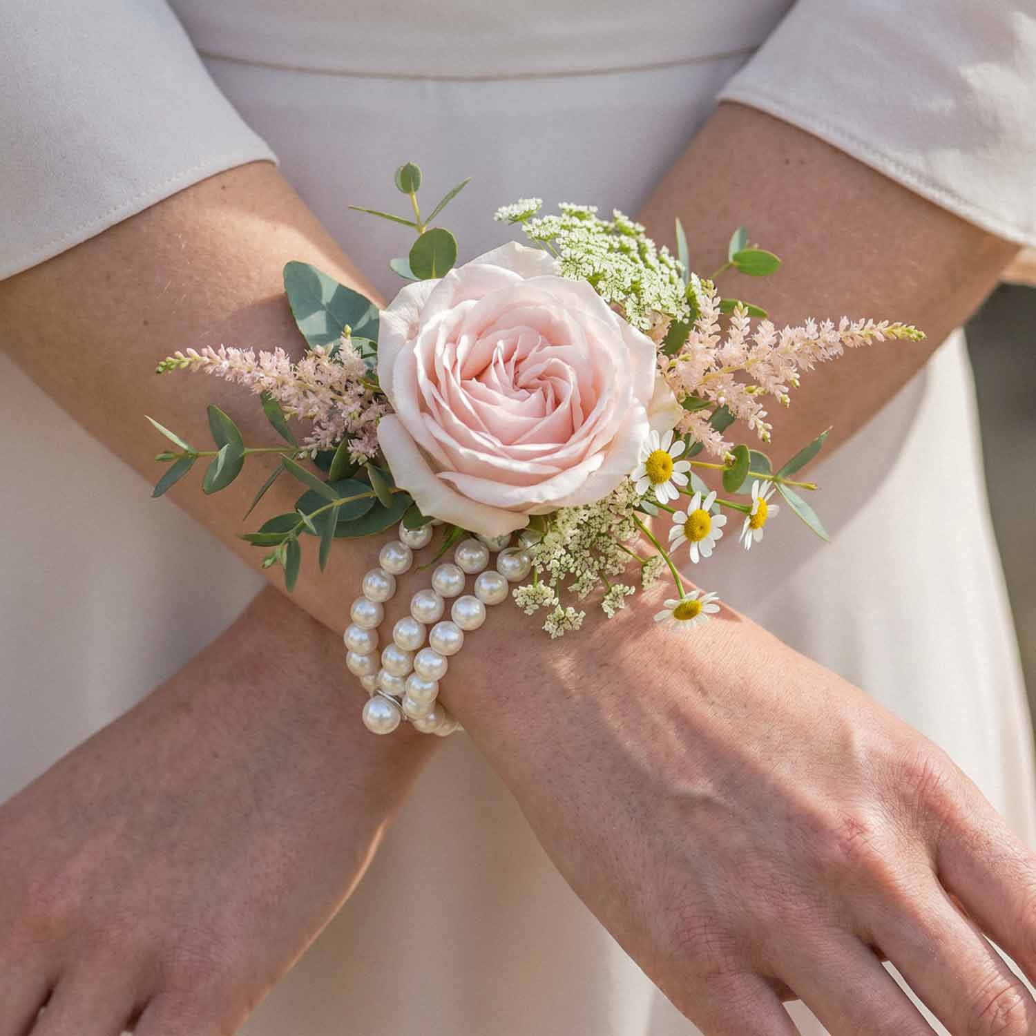 Blush Meadow Wrist Corsage