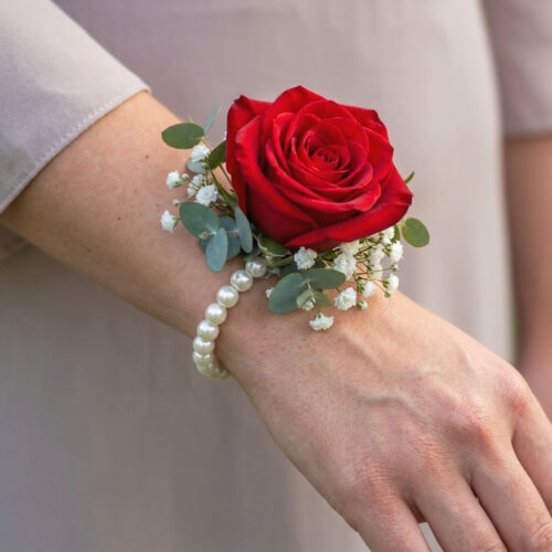 Crimson Promise Wrist Corsage