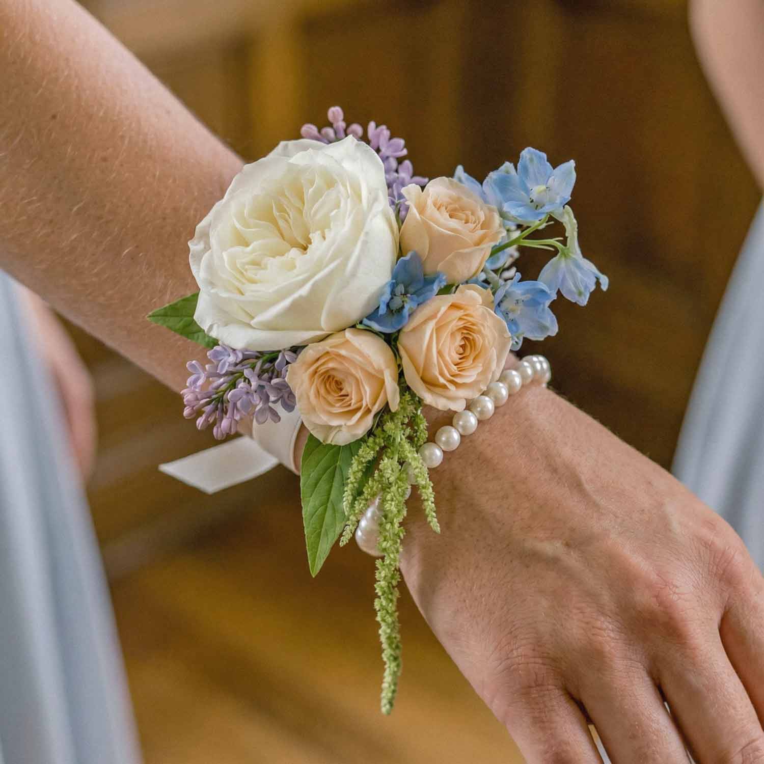 Opaline Cascade Wrist Corsage