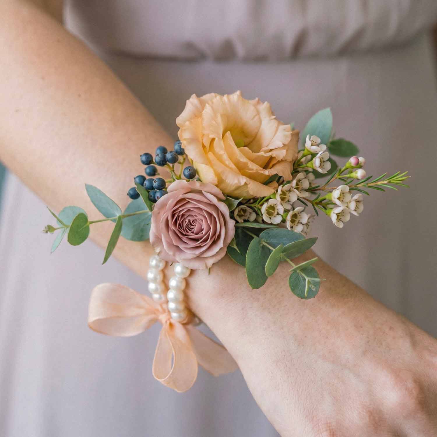 Peach Reverie Wrist Corsage