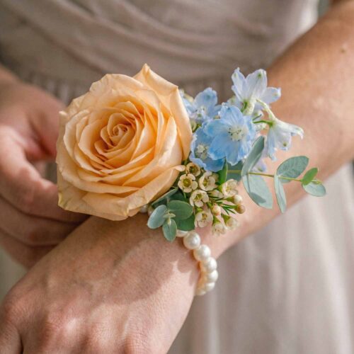 Peach Serenity Wrist Corsage