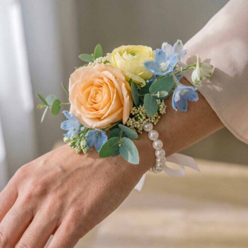 Peach Serenity Wrist Corsage