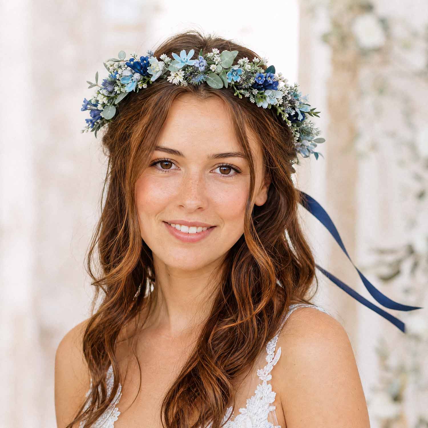 Blue & Navy Adult Flower Crown