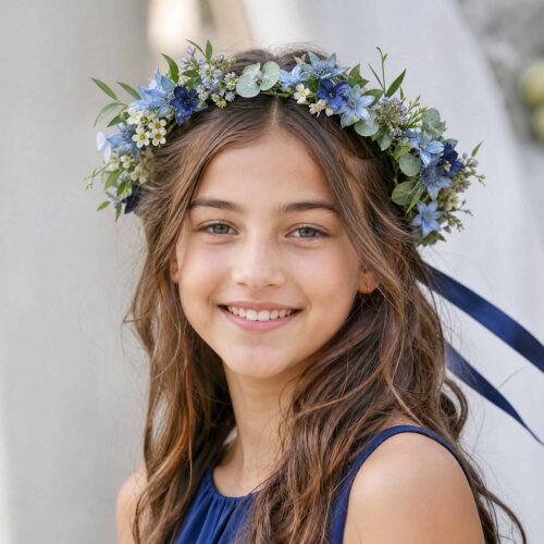 Blue & Navy Child Flower Crown
