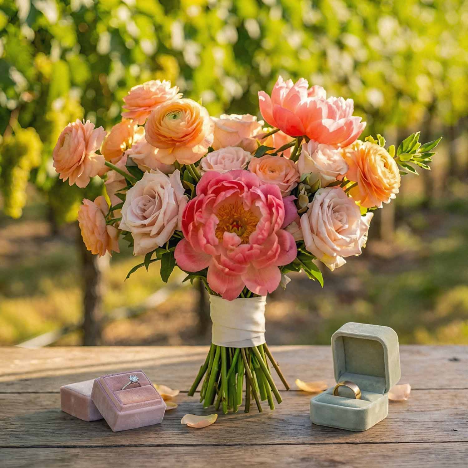 Coral Rhapsody Bridal Bouquet