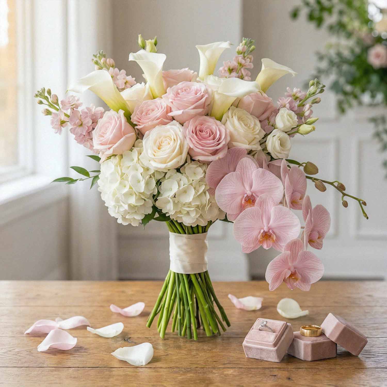 Pink Cascade Bridal Bouquet