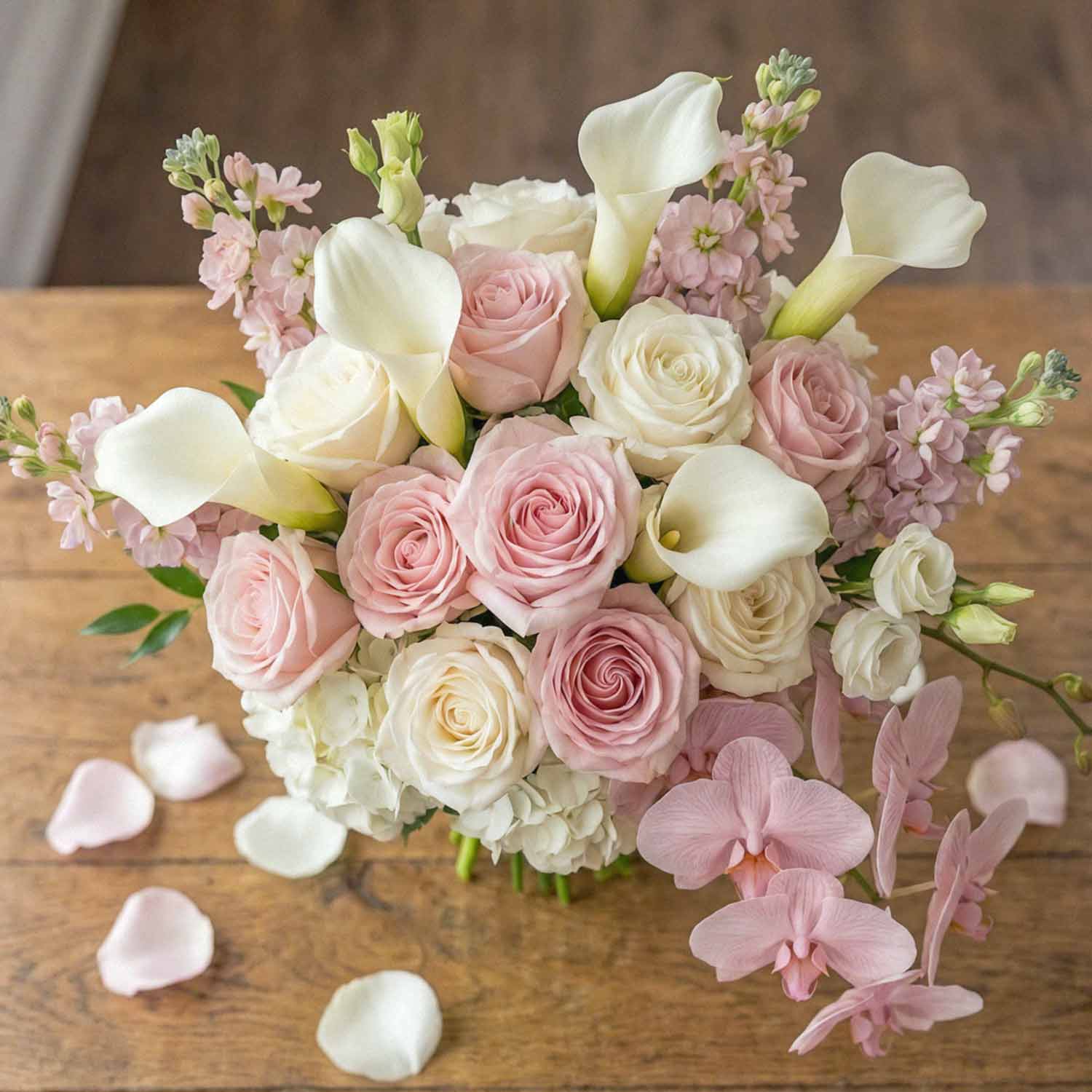Pink Cascade Bridal Bouquet