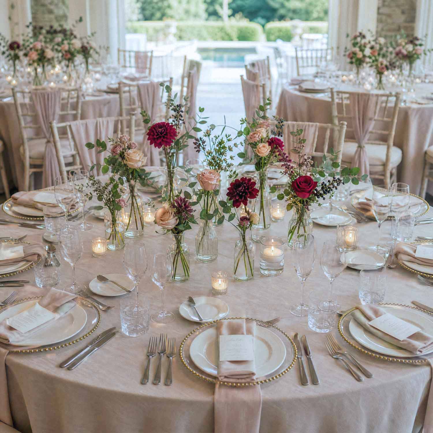 Bordeaux Belle Bud Vases