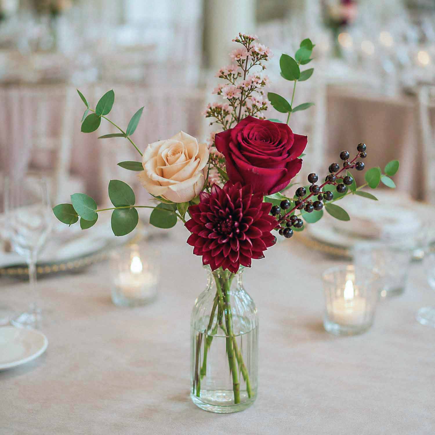 Bordeaux Belle Bud Vases