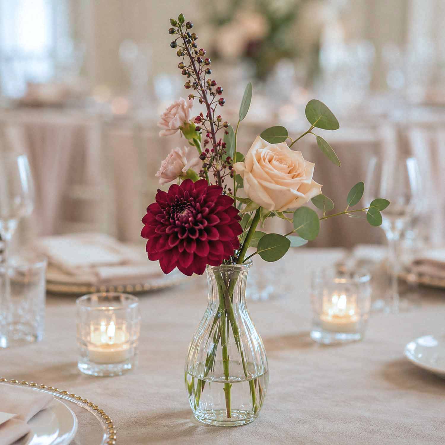 Bordeaux Belle Bud Vases
