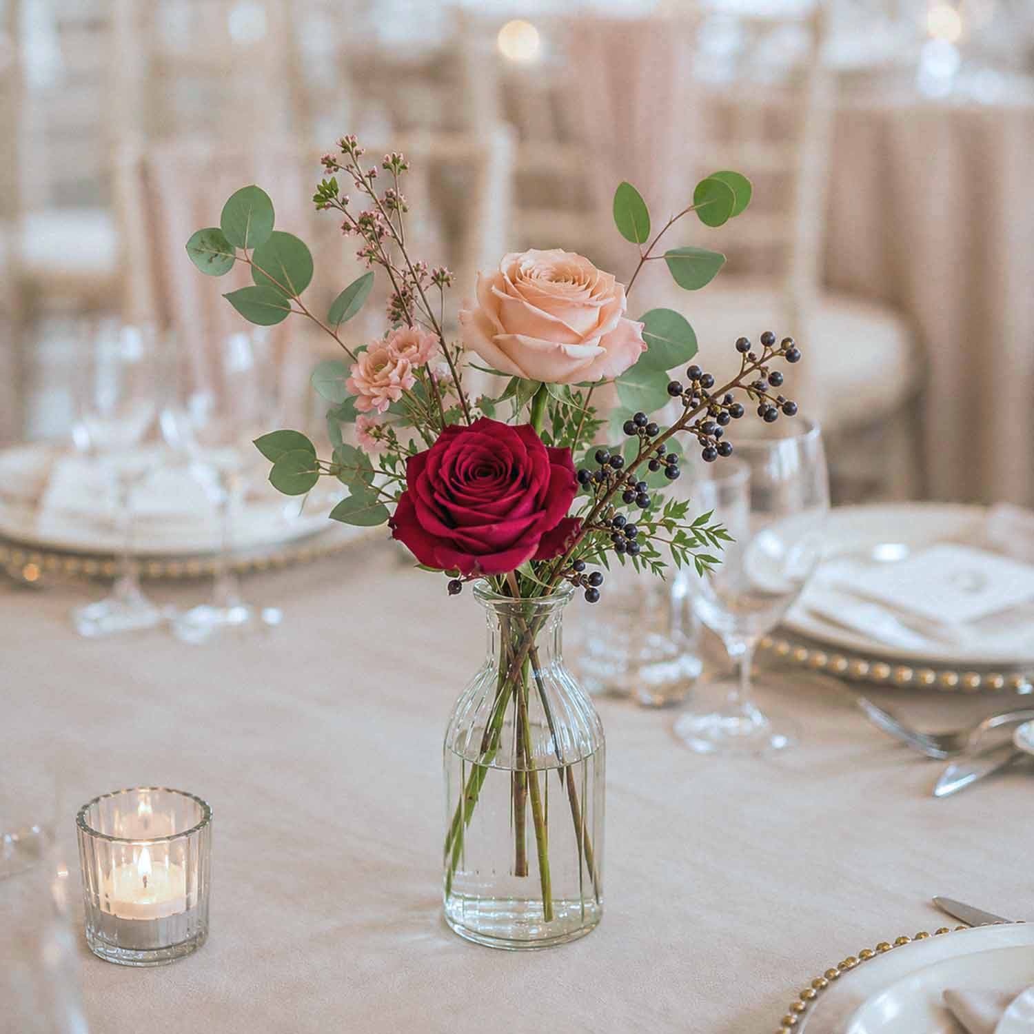Bordeaux Belle Bud Vases