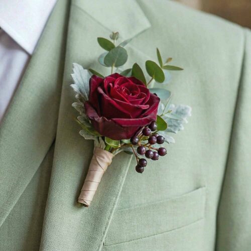 Bordeaux Belle Buttonhole